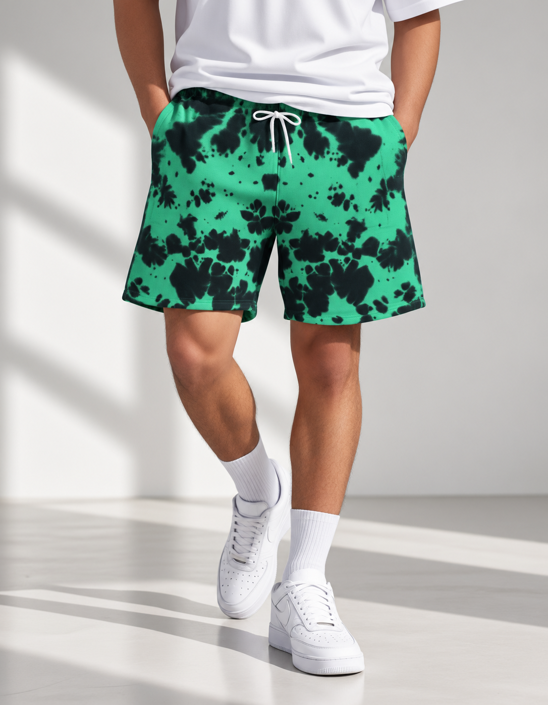 Tie-Dye Relaxed Shorts - 260 GSM Cotton Blend