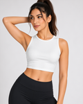 Women's Sports Crop Top | White Color | Slim Fit