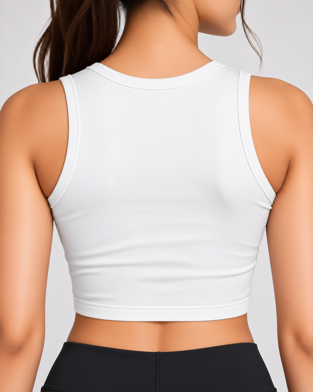 Women's Sports Crop Top | White Color | Slim Fit