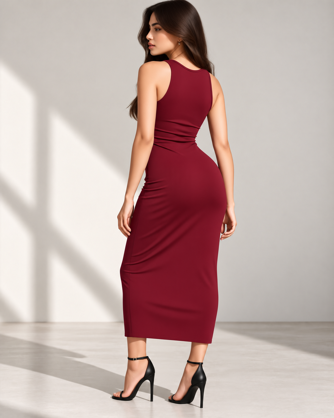 Maroon Bodycon Dress | Skin-Fit