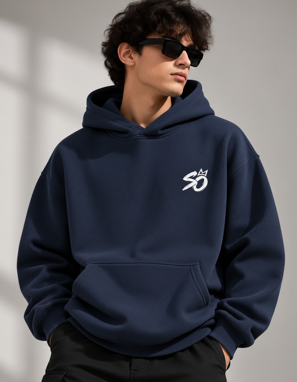Navy Blue Pullover Hoodie