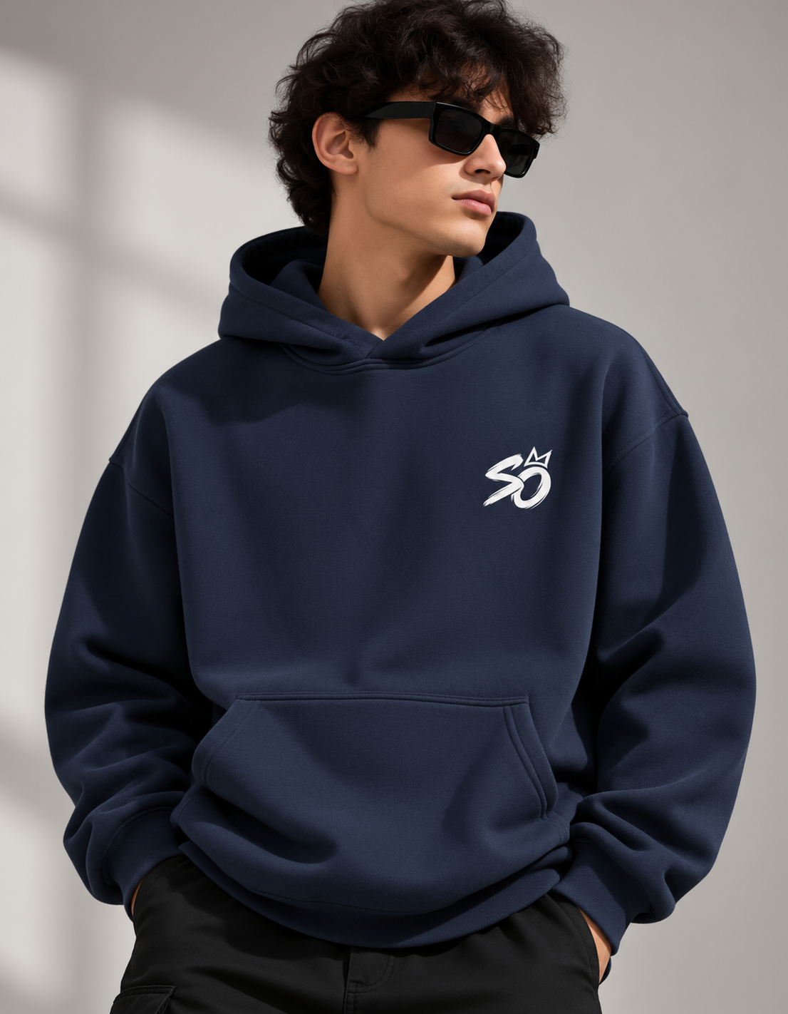Navy Blue Pullover Hoodie